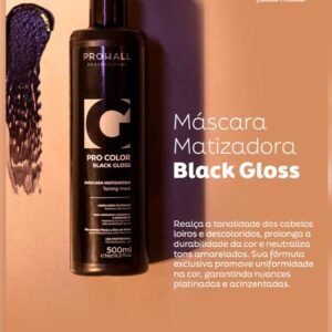 Máscara Matizadora Black Gloss Efeito Loiro Cinza Platinado 500ML