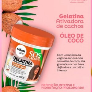 Gelatina Ativadora de Cachos Hidratação SOS Cachos Óleo de Coco