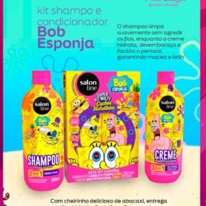 Kit Shampoo 300ml + Creme Multifuncional 300ml SOS Cachos Bob Esponja
