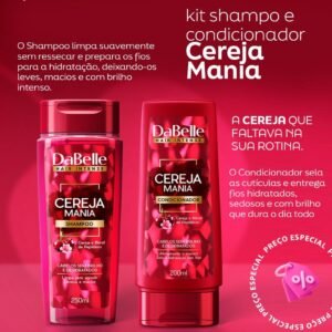 Kit Shampoo + Condicionador Hidratação e Brilho Cereja Mania 585ml