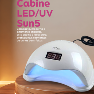 Cabine LED UV Sun5 Jadi Perfumaria 48W Secador Unhas Gel com Temporizador
