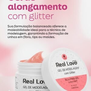 Gel de Alongamento com Glitter
